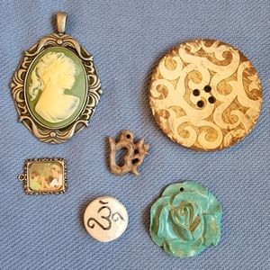 Jewelry Making Craft Beads Charm Button Cameo Ohm